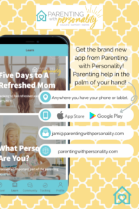 picture of the parenting app, parent coaching resource, parenting courses, and personality course