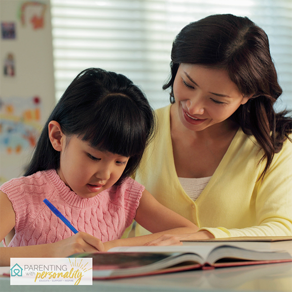 mom helping with homework