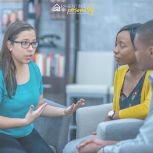 parents talking with a mental health professional and getting parent coaching