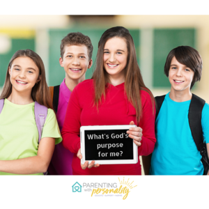 Children holding sign that says "What's God's Purpose For Me?"