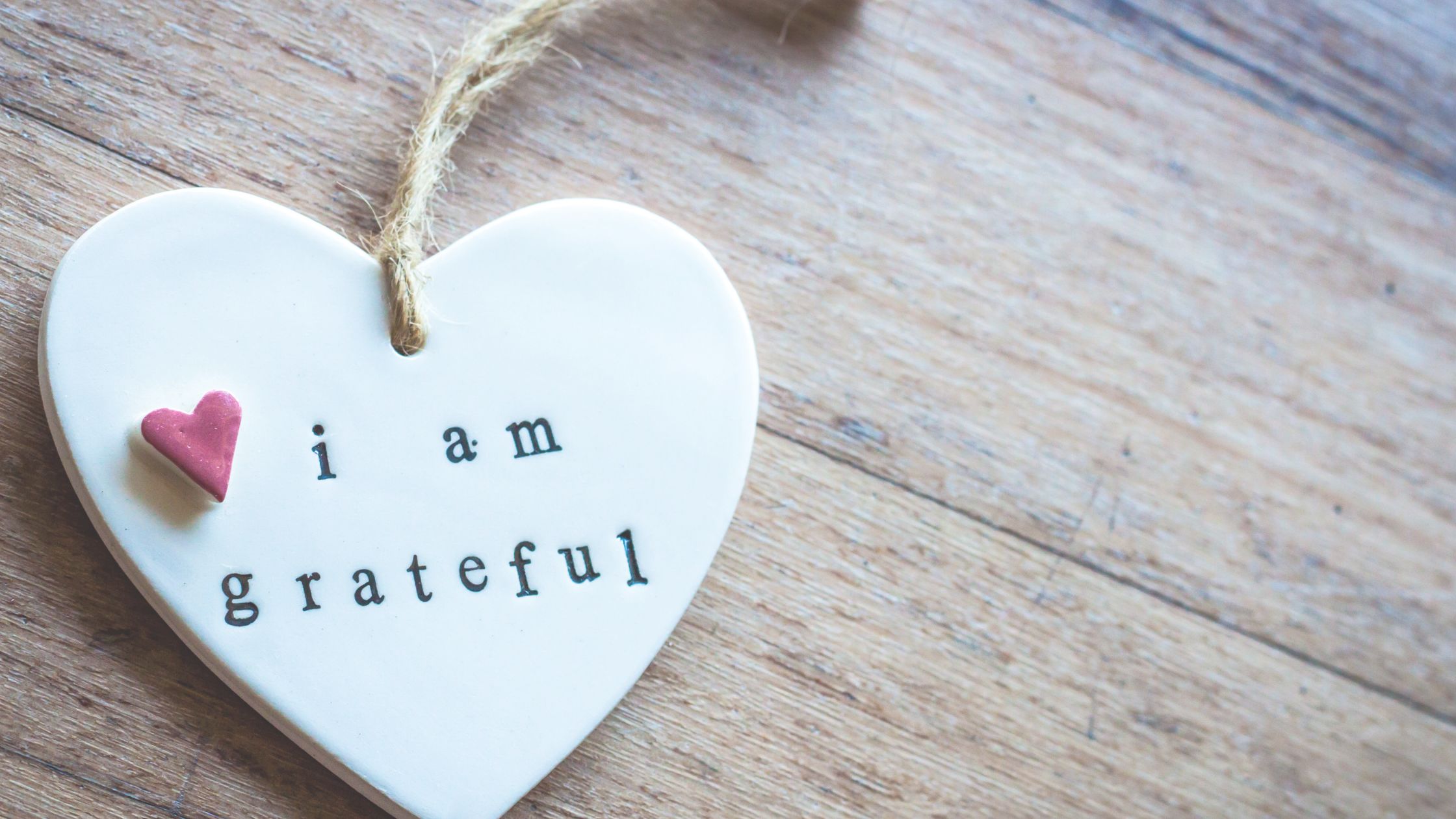 an ornament to encourage being grateful and having attitude of gratitude